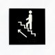 Escalier fond noir pictogramme blanc