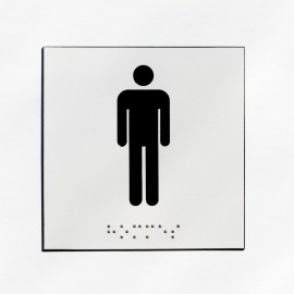 WC pour hommes fond blanc pictogramme noir 100 mm x 100 mm