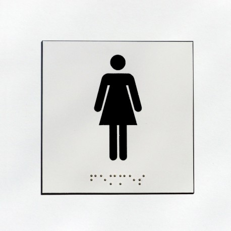 WC femme fond blanc pictogramme noir