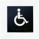 WC handicapé fond noir pictogramme blanc