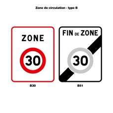 Signaux de zone de circulation - Type B