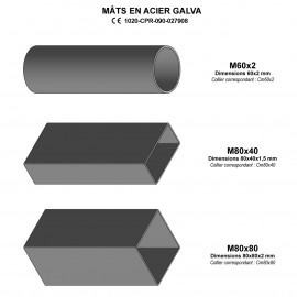 Mâts acier galvanisé