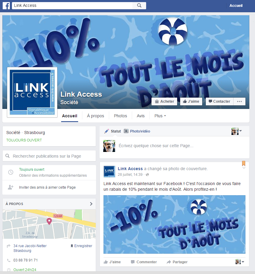 Notre page facebook est en ligne